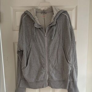 Free People Gray Zip-Up Hoodie